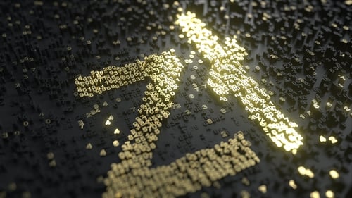 Polish Zloty Sign Made of Gold Numbers