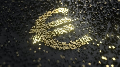 Euro Sign Made of Gold Numbers