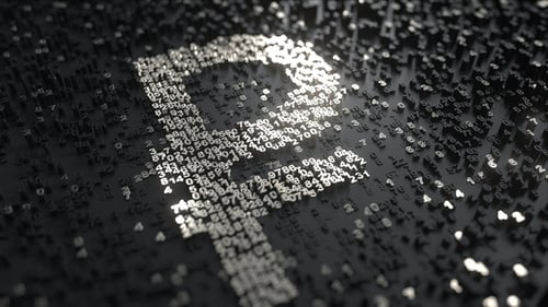 Ruble Symbol Made of Chrome Numbers
