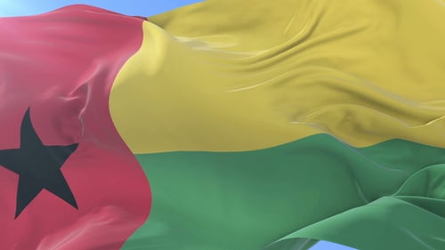 Realistic Waving Guinea-Bissau Flag Animation