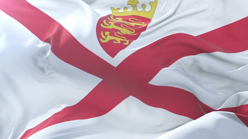 Flagge von Jersey weht
