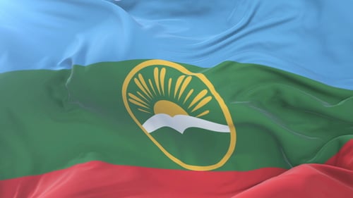 Drapeau de Karatchay Tcherkessia ondulant
