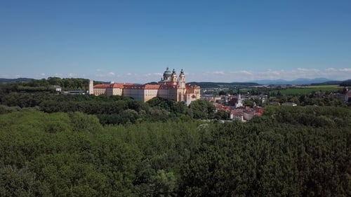 Aerial View of Melk Abbey, Austria