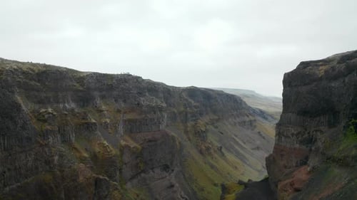 Deep Ravine with Steep Rocky Escarpments at Sides