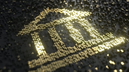 Bank Icon Made of Gold Numbers