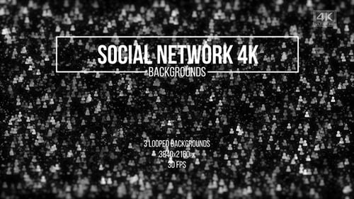 Animated Social Network Background with Connecting People Icons