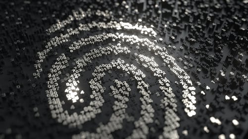 Abstract Wi-Fi Symbol Formation with Glowing Digital Numbers