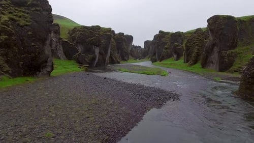 Unique Landscape of Fjadrargljufur in Iceland