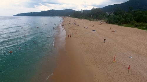 Fly Away From the Beach at Cloudy Day in Phuket, Thailand