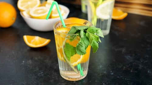 Homemade Sweet and Delicious Orangeade with Mint