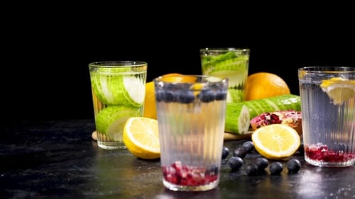 Refreshing Fruit Infused Water in Glasses