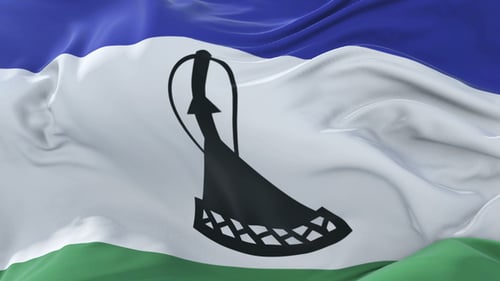Flag of Lesotho Waving