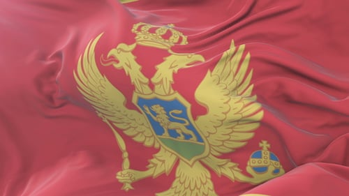 Realistic Montenegro Flag Waving Seamless Loop