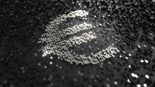 Euro Symbol Made of Silver Numbers
