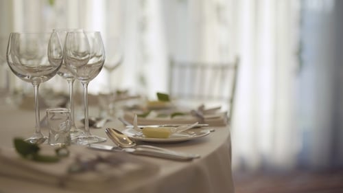 Elegant Wedding Table Setting with Soft Light