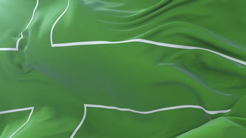 Waving Green Fabric Logo Reveal with White Lines