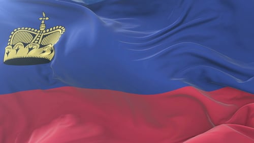 Liechtenstein National Flag Waving Seamless Loop