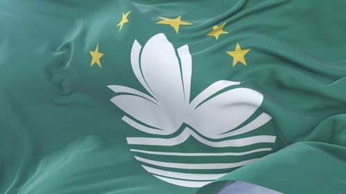 Realistic Waving Flag of Macau