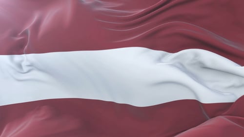 Realistic Latvian Flag Waving in Wind Seamless Loop