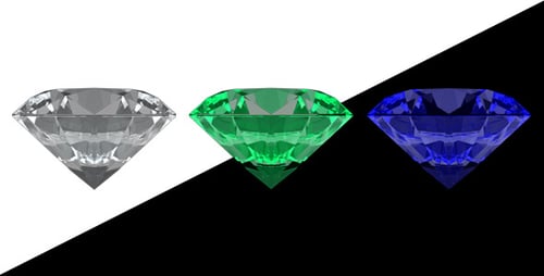 Animated 3D Diamond Gemstone Rotation with Alpha Channel