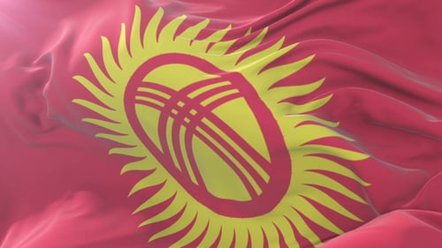 Seamlessly Waving Flag of Kyrgyzstan