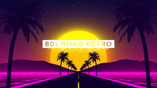 80s Road Retro VJ Loops Background