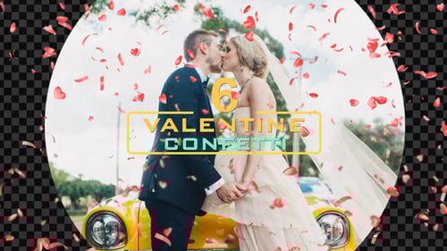 Falling Heart and Confetti Streamer Overlays