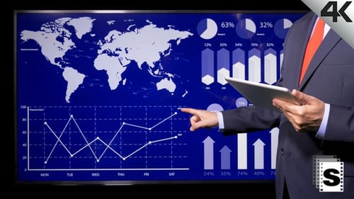 Geschäftsmann analysiert Finanzen