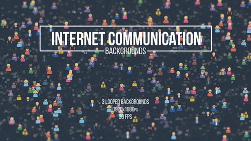 Flat Design Internet Communication Loopable Background