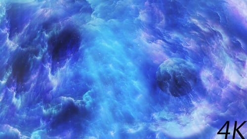 Dynamic Cosmic Nebula Background with Planets and Particle Glow