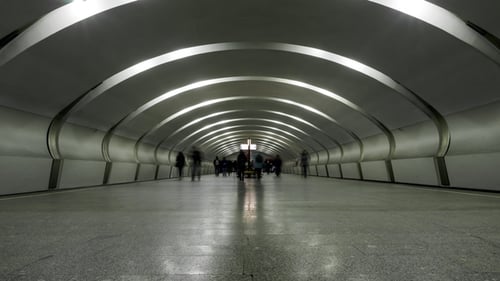Trains Arriving and Departing on Subway Station