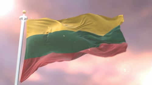 Looping Lithuanian Flag Waving with Natural Motion