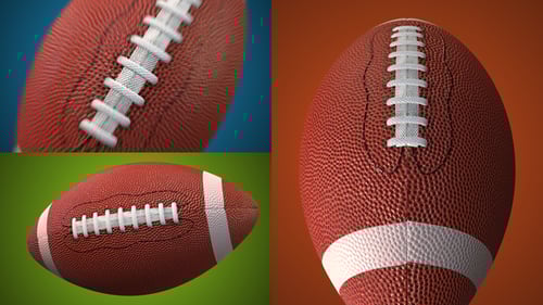 Seamless Spinning American Football with Alpha Channel