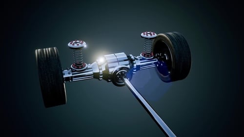 Car Chassis with Engine