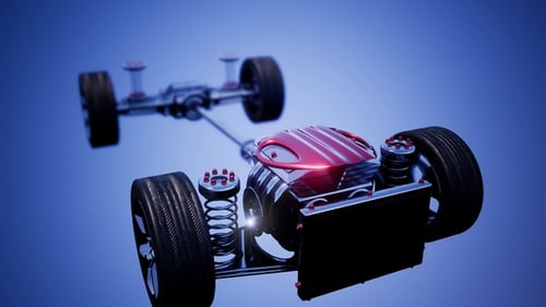 Car Chassis with Engine