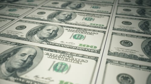 Animated Printing of One Hundred Dollar Bills