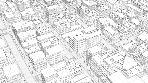 Wireframe White City Construir arquitectura abstracta