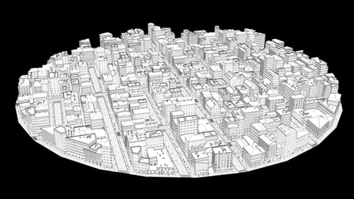 Wireframe White City Build abstrakte Architektur