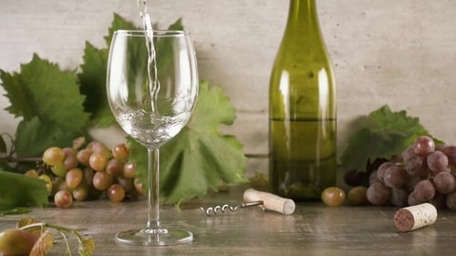 Wein ist schön, um in ein Glas Stillleben zu gießen