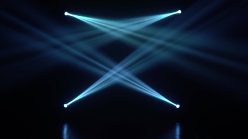 Abstract Beams of Blue Light on Black Background