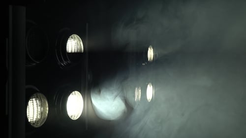 Spotlights with Smoke Effect in Dark Setting
