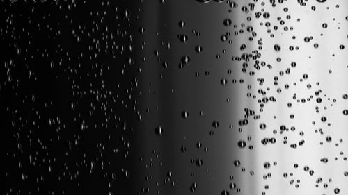 of Air Bubbles in the Underwaterisolated on Black and White Background