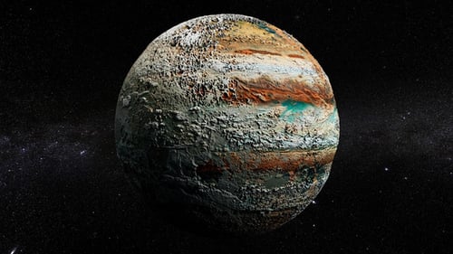 Icy Planet 360 Rotation Seamless Loop