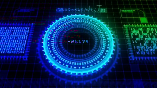 Animated Futuristic HUD with Digital Data Interface