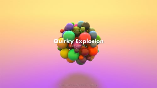 Dynamic Colorful 3D Spheres Burst and Fall Abstract Background