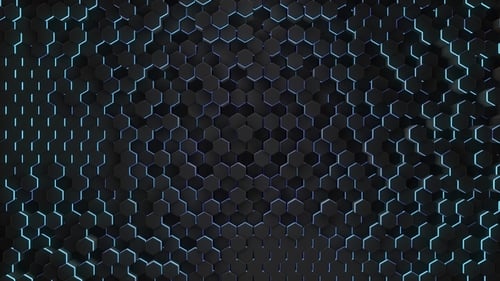 Abstract Hexagon with Neon Geometry Background