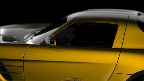 Golden Luxury Sports Car Rotating Loop on Black