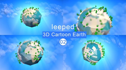 Geometric Low Poly Earth Planet Rotating Animation