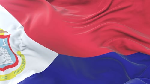 Realistic Waving Flag of Sint Maarten
