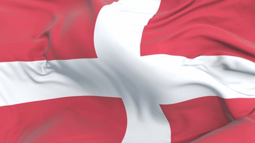 Realistic Waving Flag of Denmark